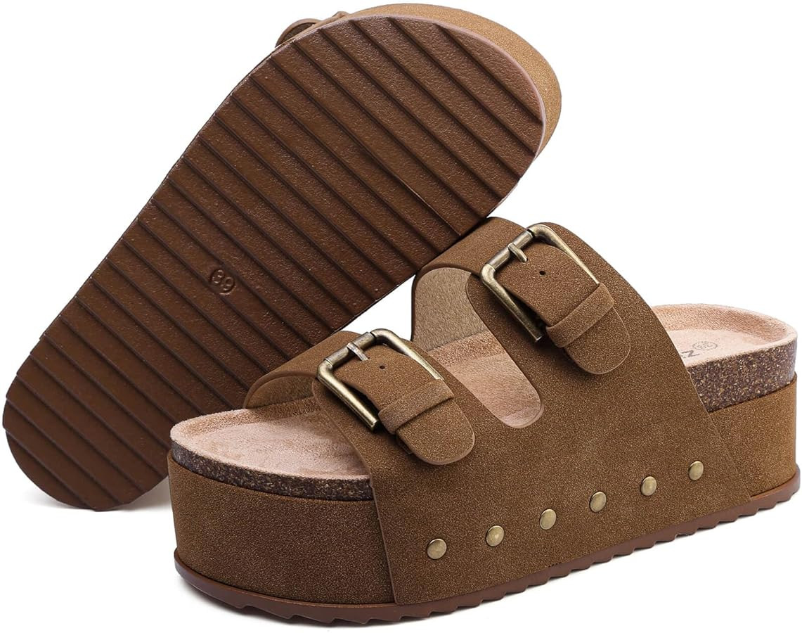 ziitop Womens Sandals Platform Sandals Women Comfortable Beach Essentials Memory Foam Slides for ... | Amazon (US)