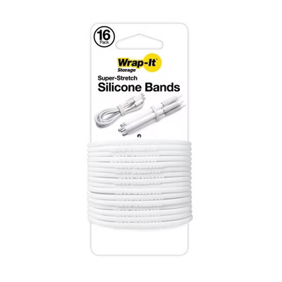 Wrap-It Silicone Bands 16pk White | Target