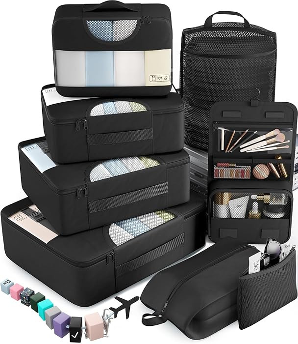 Veken 10 Set/8 Set Packing Cubes for Travel Essentials, Suitcase Organizer Bags in 4 Sizes, Carry... | Amazon (US)