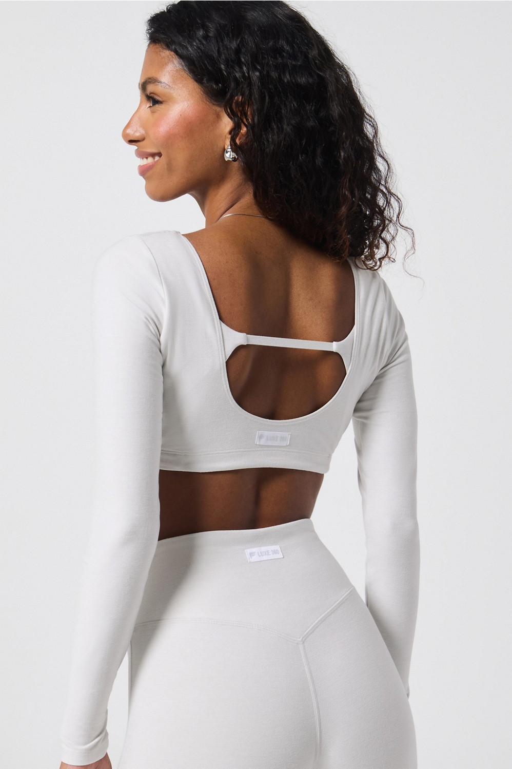 Luxe360 HeatherFlex Long-Sleeve Crop Top | Fabletics