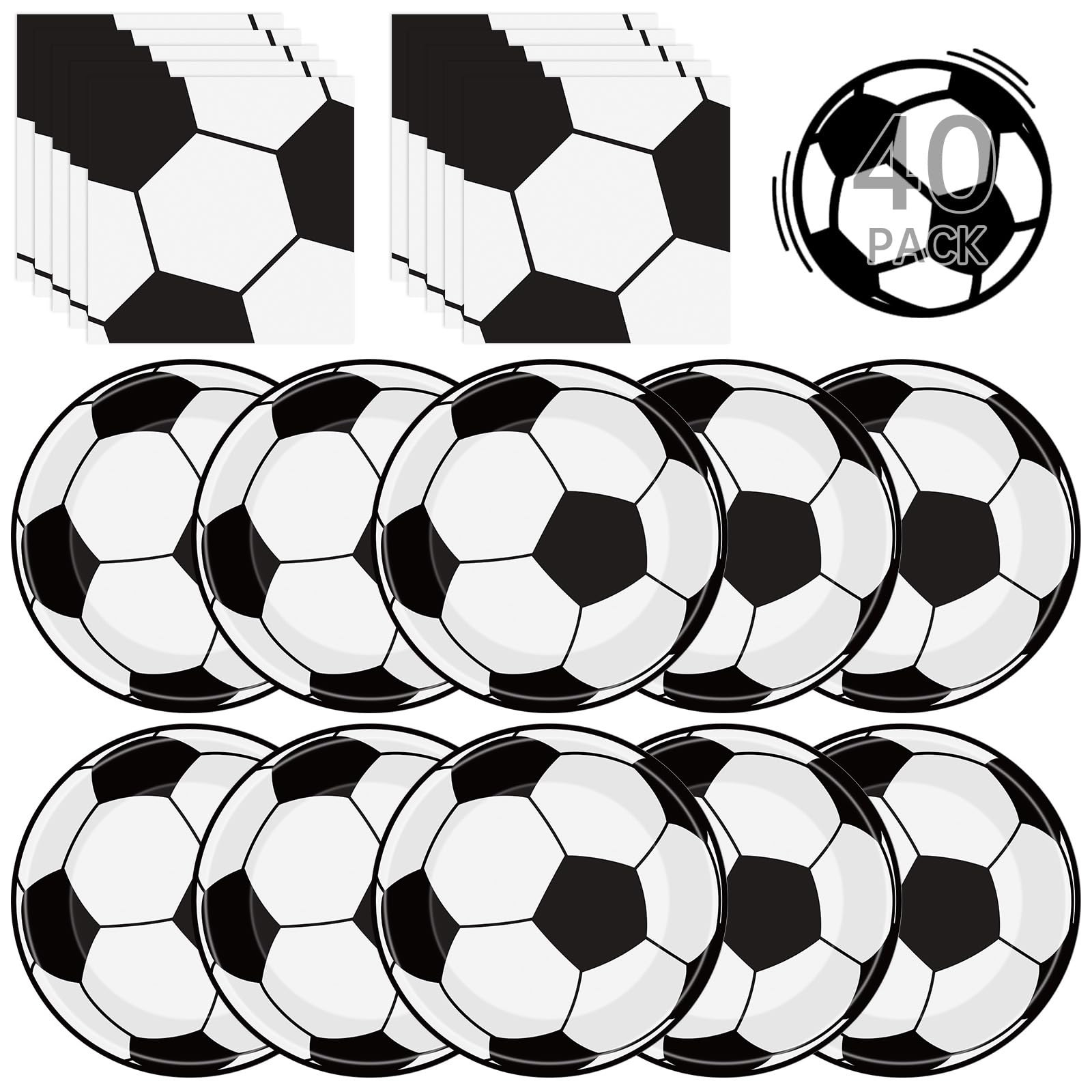 40Pcs Soccer Plates and Napkins Party Supplies - Soccer Birthday Party Decorations Tableware Set,... | Amazon (US)