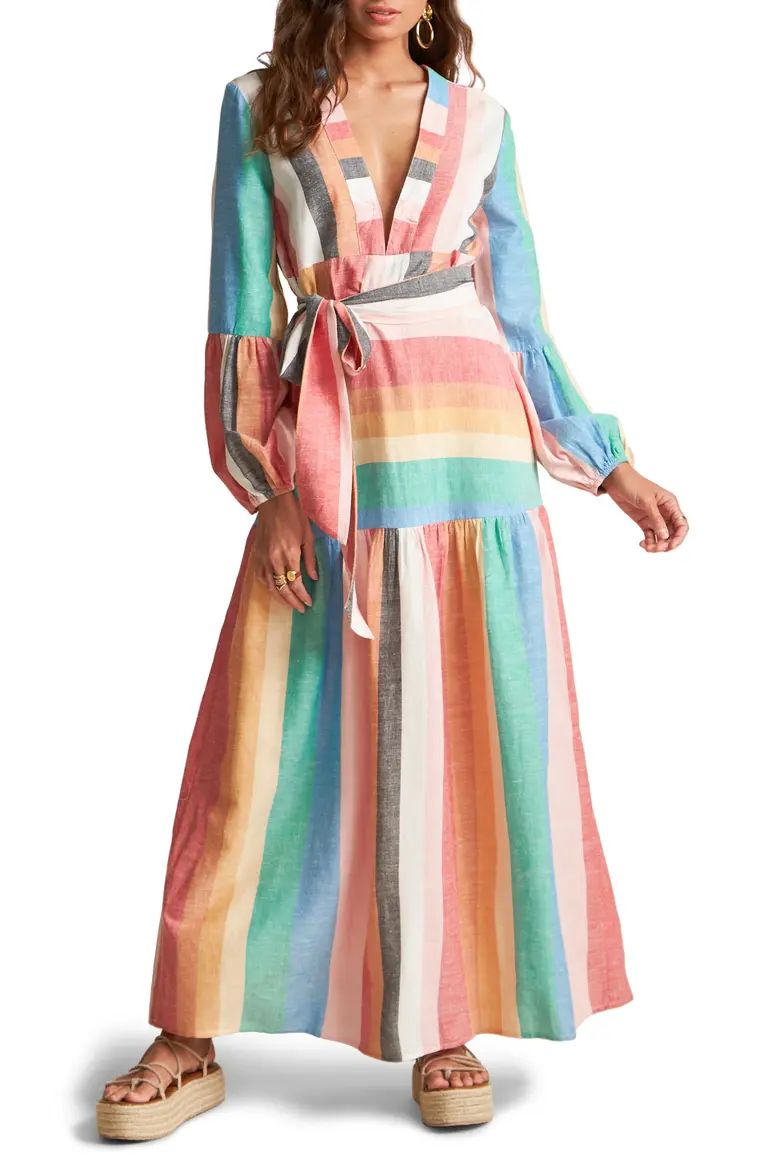 x Sincerely Jules Mix it Up Stripe Long Sleeve Maxi Dress | Nordstrom
