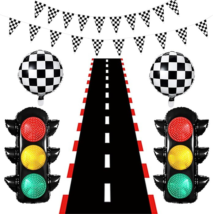 Race Car Birthday Party Decorations with Traffic Light Balloons,Automobile Party Decorations for ... | Amazon (US)
