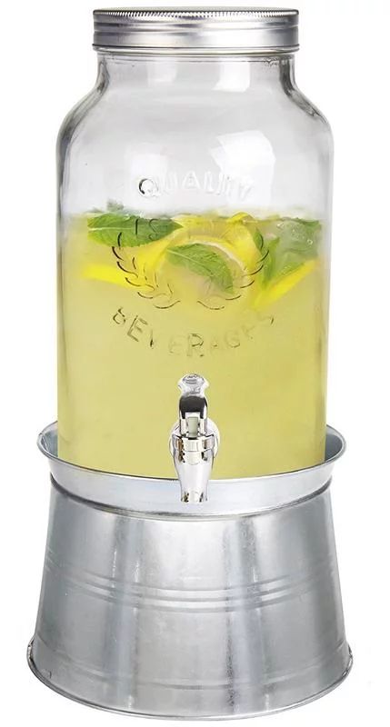 Estilo Glass Mason Jar Beverage Drink Dispenser With Ice Bucket Stand And Leak Free Spigot, 1.5 G... | Walmart (US)