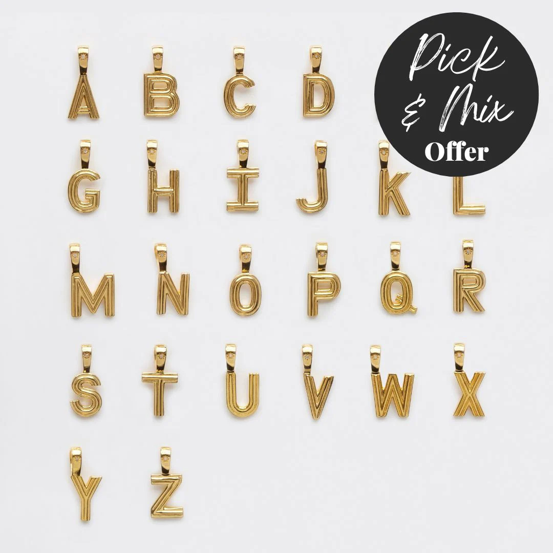 Make it Personal Diamond Star Set Chunky Initial Pendant | Carrie Elizabeth