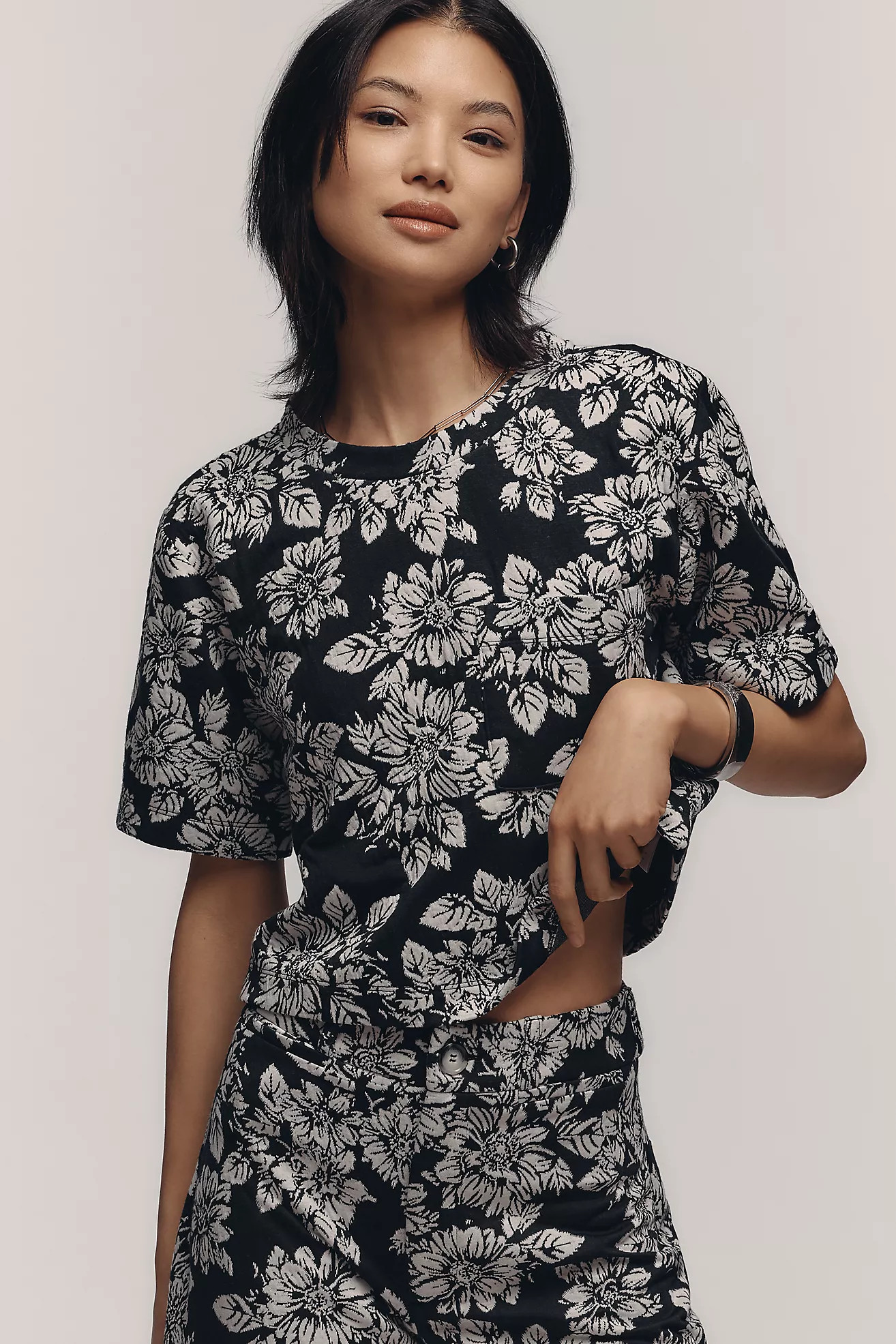 Maeve Knit Boxy Tee | Anthropologie (US)