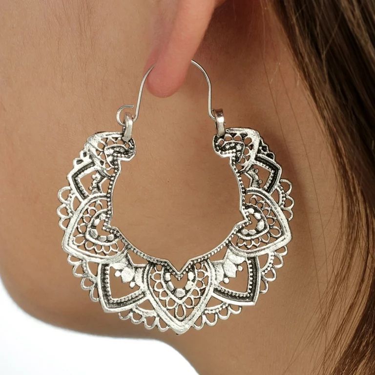 Volity Women's Boho Earrings Alloy Vintage Earrings Drop Silver Earrings for Women and Girls, Geo... | Walmart (US)