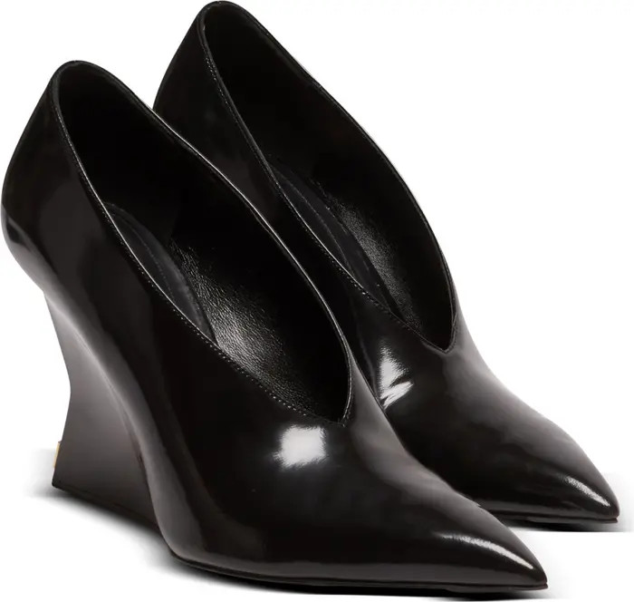Shiny lambskin Wedge pumps | Nordstrom