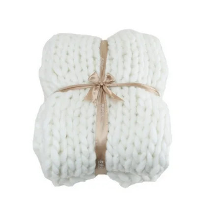 Chunky Knit Blanket Throw, Soft Acrylic Fibres Throw Blanket, Handmade Thick Cable Knit Crochet Blanket, Large Knit Blanket Chunky Yarn, Rope Knot Throw Blanket for Couch Home Decor | Walmart (US)