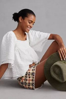 Free The Roses Textured Babydoll Top | Anthropologie (US)