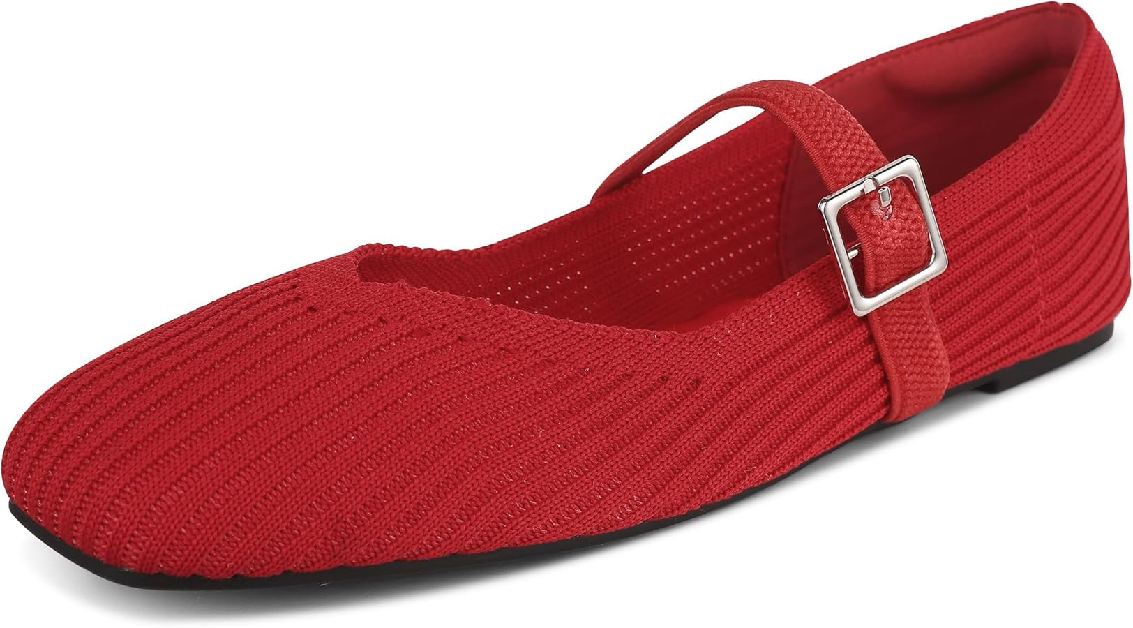CELNEPHO Flats for Women Square Toe Ballet Flats Shoes Comfortable Dressy Knit Flats for Women Ar... | Amazon (US)