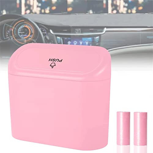 Tulsondai Car Trash Can, Mini Trunk Push Hanging Portable Car Bin with 2 roll Disposable Trash Bag for Vehicle Home, Office. (Car Trash can Pink) | Amazon (US)