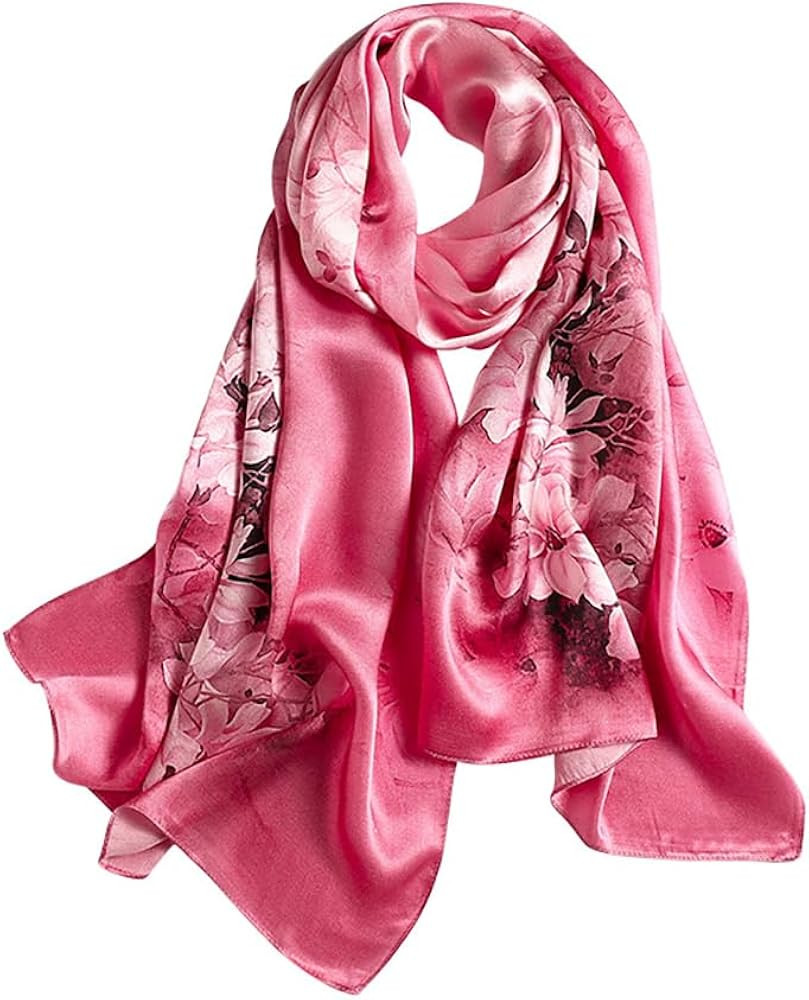 100% Mulberry Silk Long Scarf for Women Large Oblong Sunscreen Shawls Wraps Neck Headscarf Hair W... | Amazon (US)