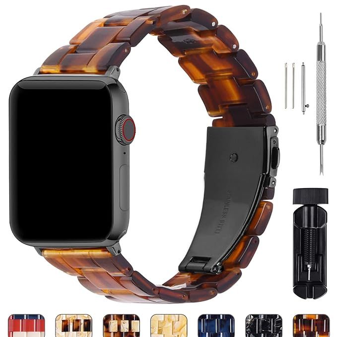 7 Colors Compatible Apple Watch 38mm/40mm/42mm/44mm, Fullmosa Bright Resin Apple Watch Band for W... | Amazon (US)