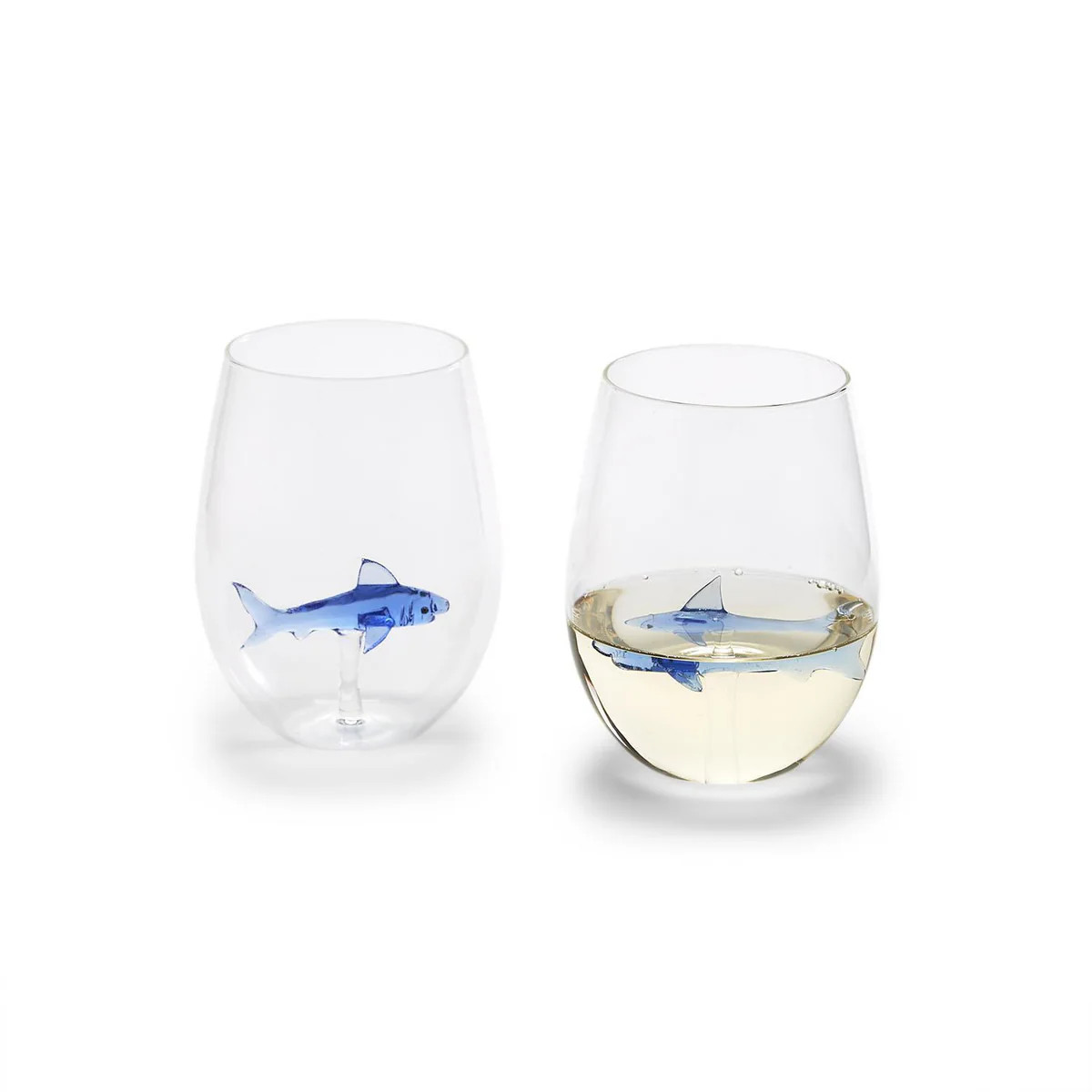 Great White Shark Stemless Wine Glass | Over The Moon
