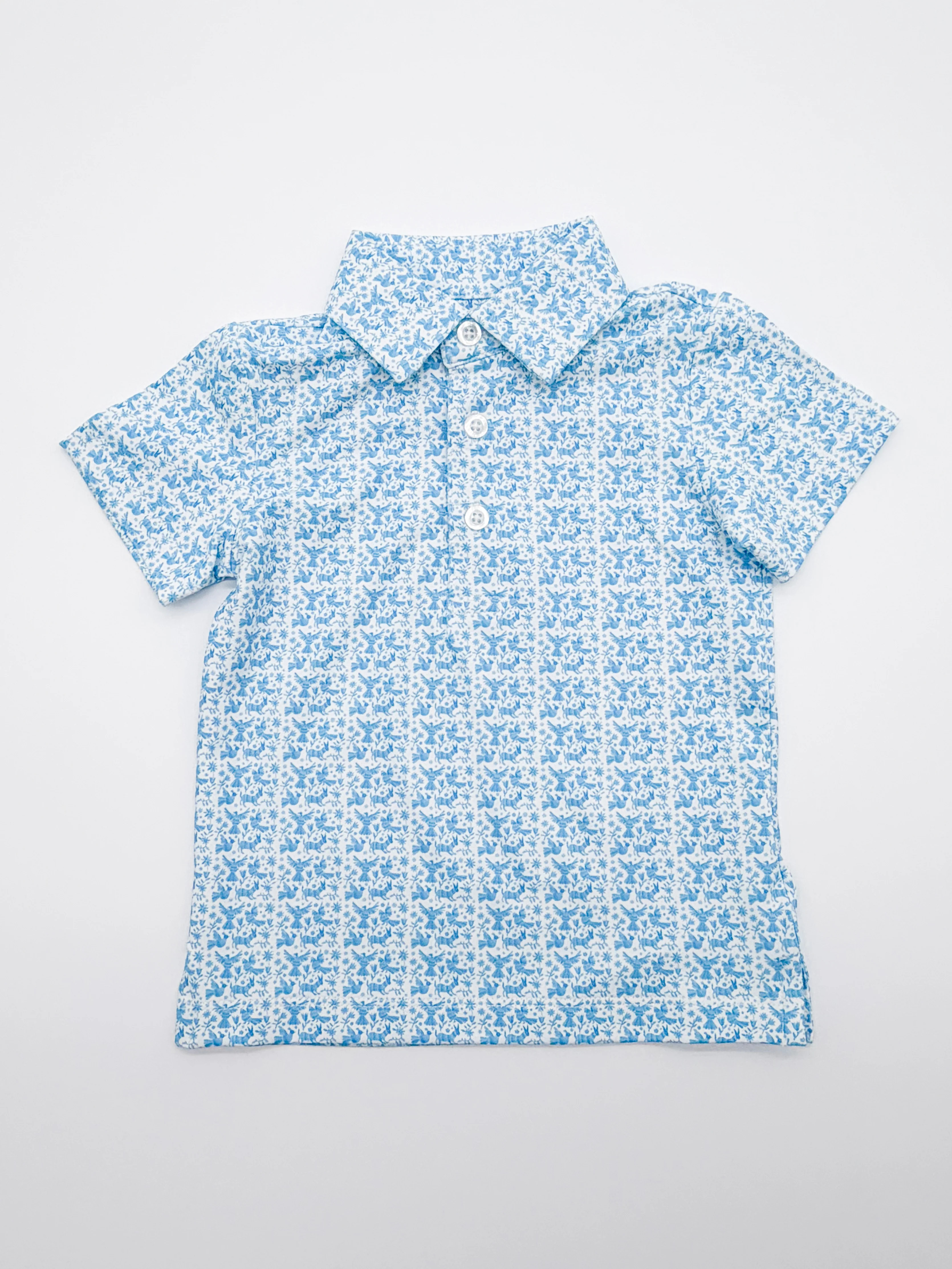 Blue Otomi Boys' Polo | Poppy Kids Co