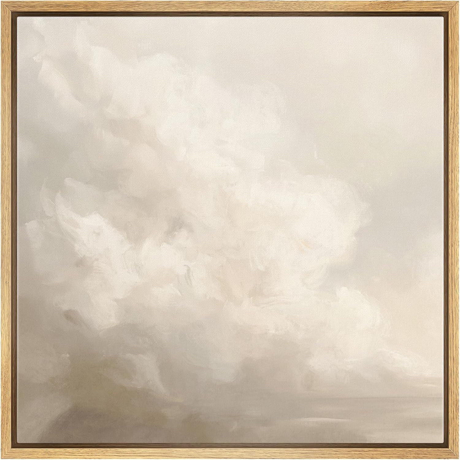 SIGNWIN Framed Canvas Print Wall Art Cloudy Sky Neutral Soft Beige Atmospheric Landscape Illustra... | Amazon (US)