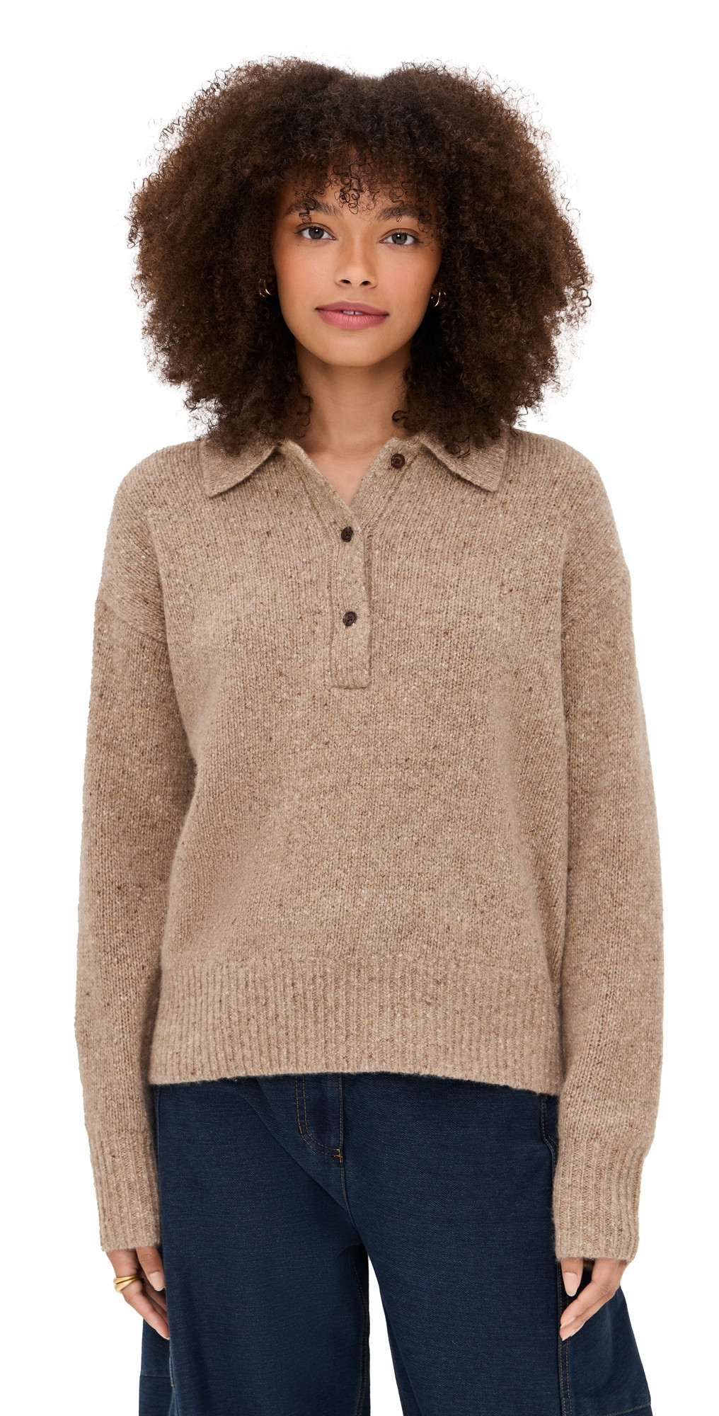 Jenni Kayne Cashmere Burke Polo Camel Donegal M | Shopbop