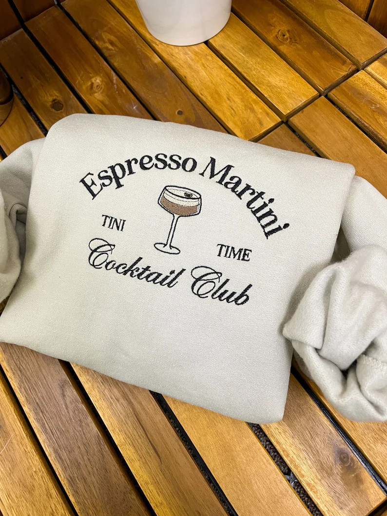 Custom Espresso Martini Crewneck Embroidered Cocktail Sweatshirt Fun Social Club & Girls Night in... | Etsy (US)