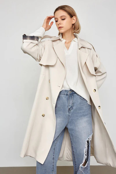 Ellee Beige Belt Trench Coat | J.ING