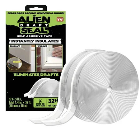 Alien Seal Draft Seal Window Door Seal Strip Transparent Windproof Clear Sealing Tape Self Adhesive Draft Seal Tape 2 Rolls | Walmart (US)