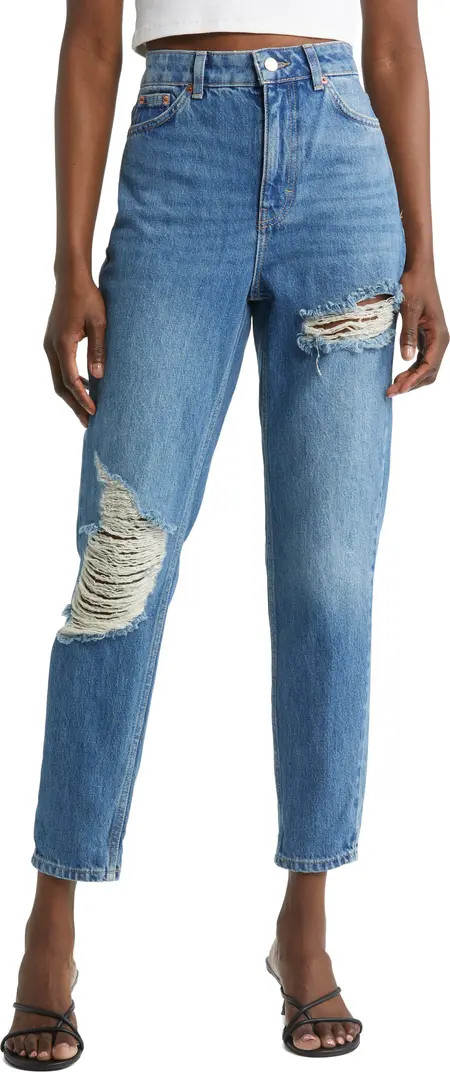 Topshop Distressed Ankle Mom Jeans | Nordstromrack | Nordstrom Rack