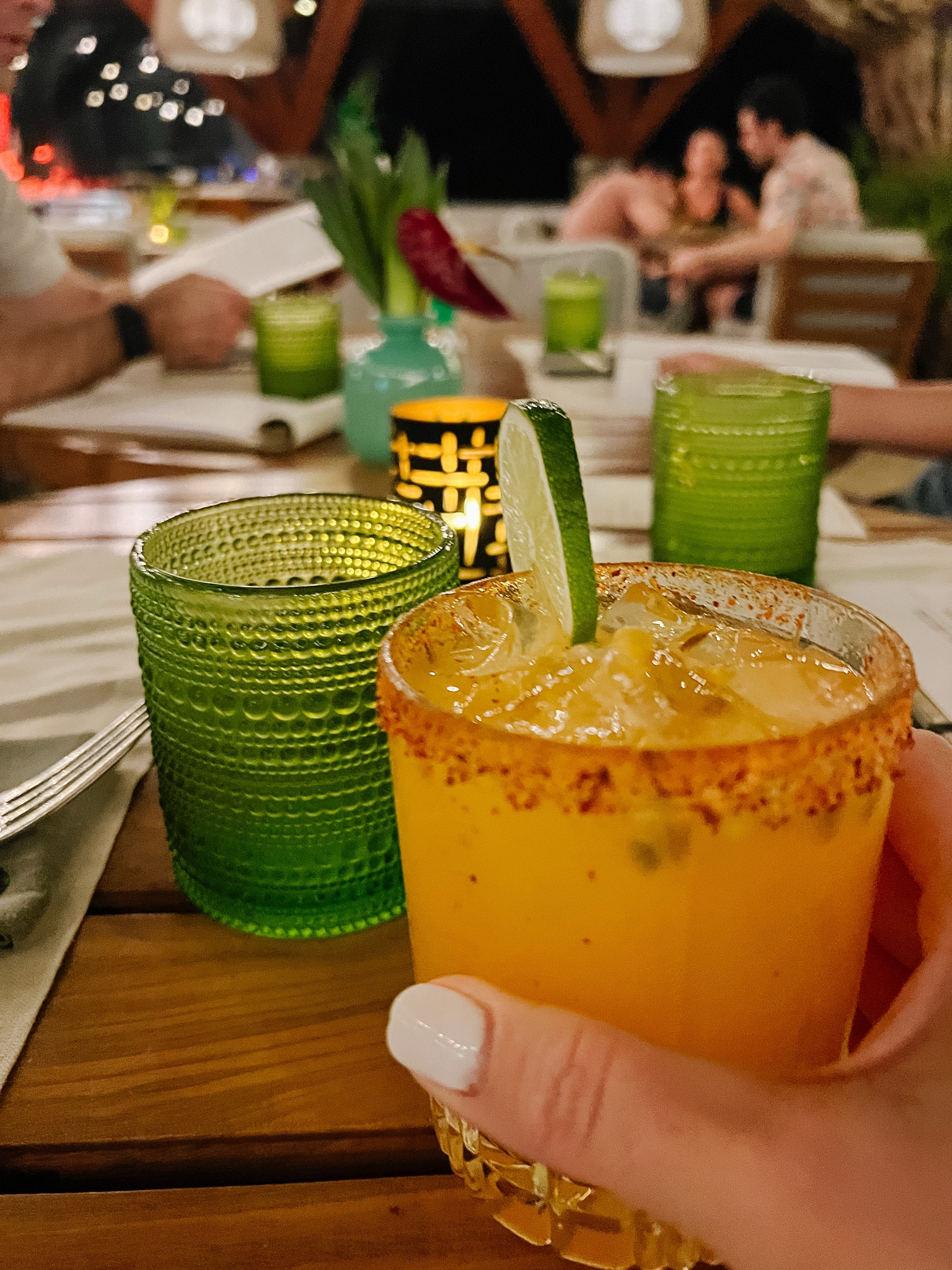 Ultimate Margarita Recipe

1.5-2 ounces tequila
1 ounce FRESH lime juice
3/4 ounce agave
Slice a jalepeno and put in 2-3 small slivers (depending on your spicy level)

Shake VIGOROUSLY with a ton of ice cubes so the ice chips into cocktail. Serve over more ice!

Linked is cocktail maker for easy measuring, the best dark lime juicer ever and some fun cocktail glassware!


#LTKParties #LTKHome #LTKFindsUnder50