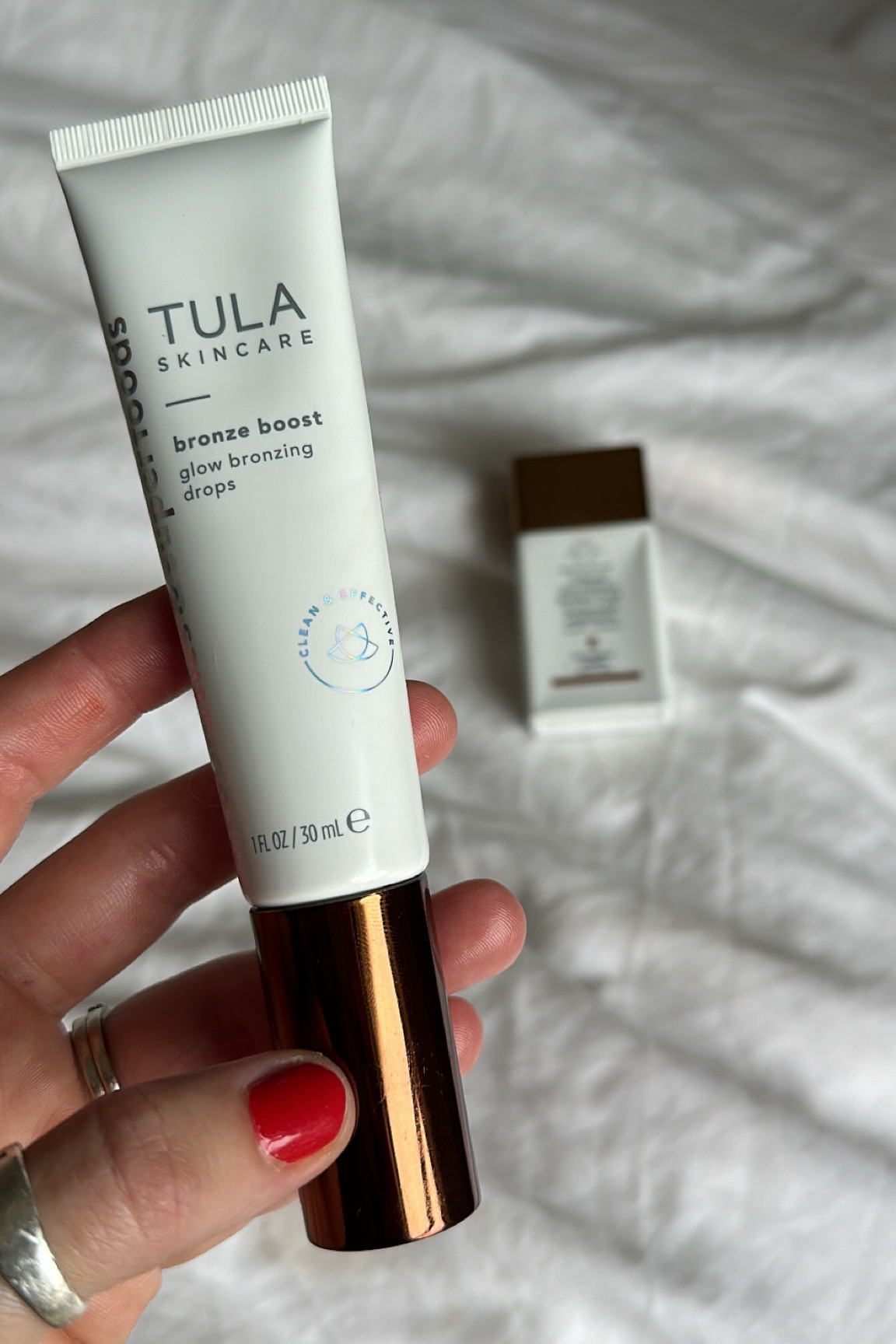 Decided to try the @tula bronzing drops (vs restocking my drunk elephant drops) and I have to say, I’m impresseed. For one, it’s less $$ than the DE. Only $4 but still. Regardless, just one drop of the Tula drops would be the equivalent of 5-6 of DE. Like; a little goes a really long way!  I also think it gives better coverage? I like dispenser of the Tula version bottle as well.  If youve ever used the DE drops, then you know what a pain in the a** the bottle is. It’s only been a week, so do what you will but so far 10/10

#LTKBeauty #LTKFindsUnder50 #LTKSeasonal