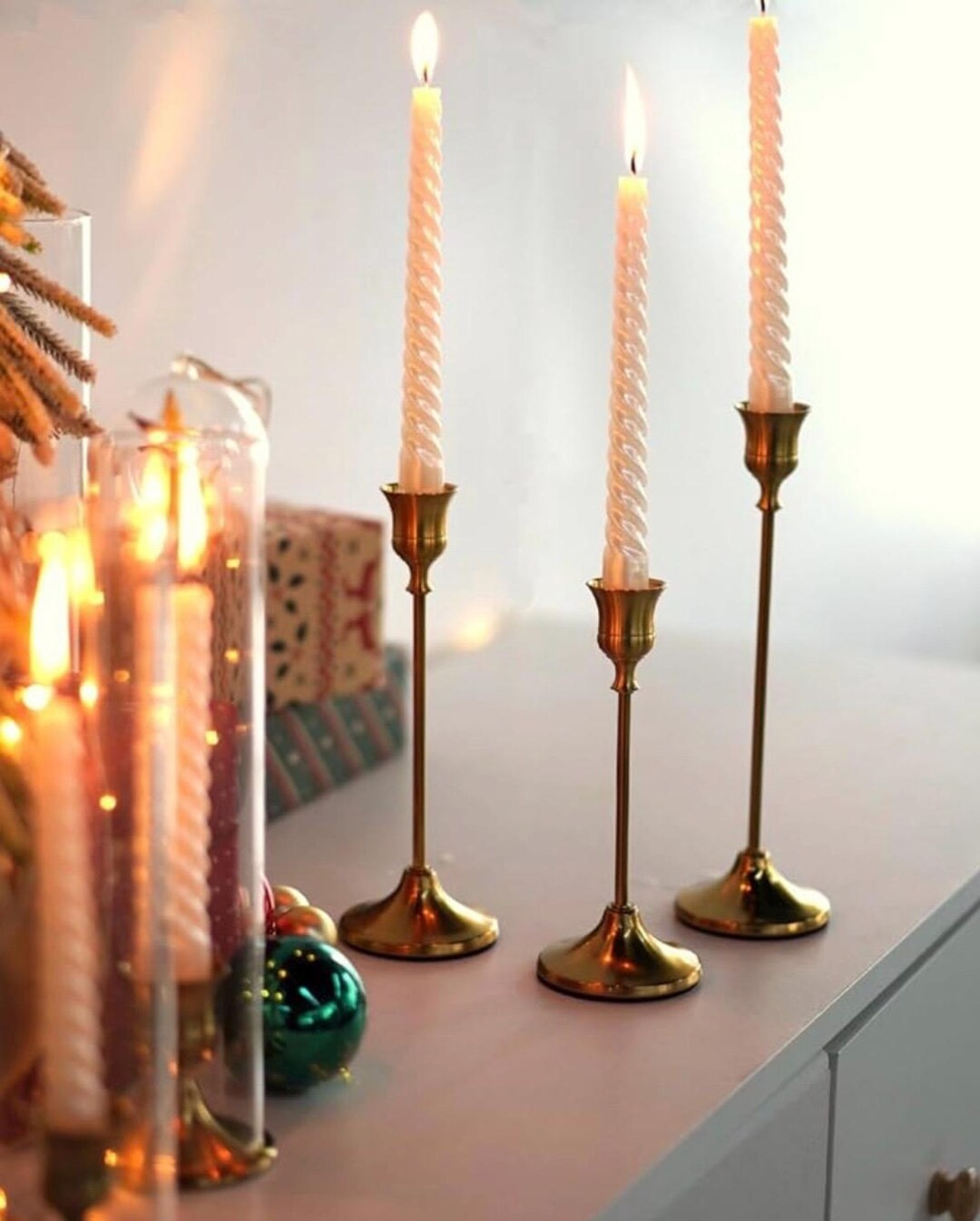 Set of 3 Gold Taper Candle Holders, French Style, Vintage Candlestick Holders, Black, Gift Idea, ... | Etsy (US)