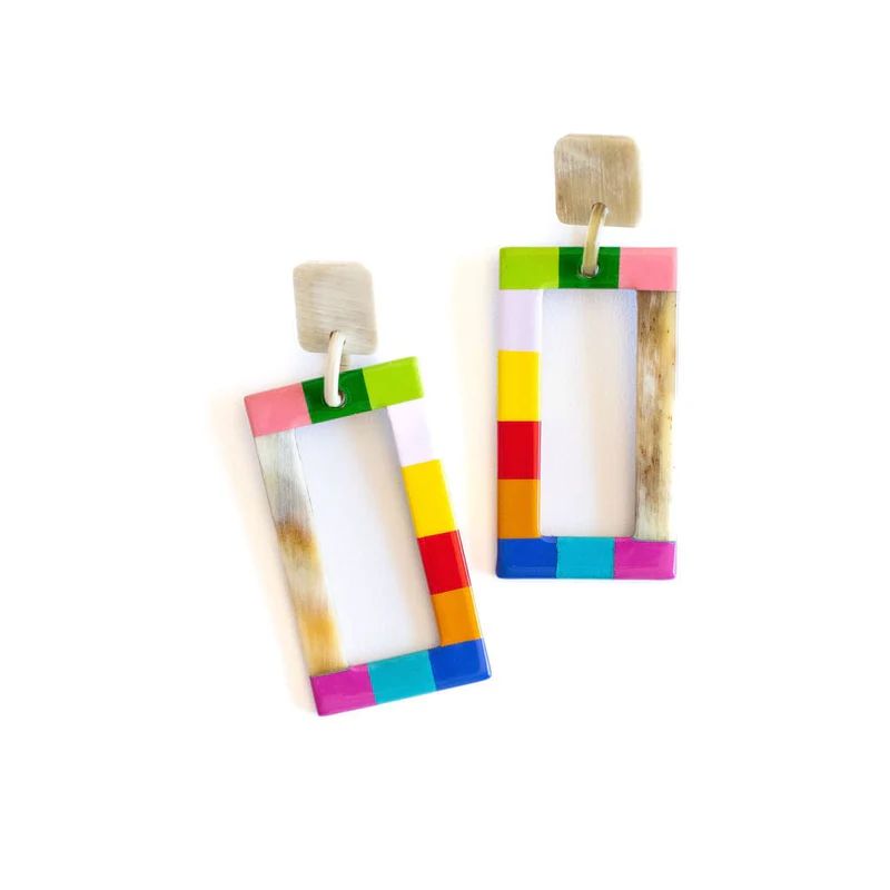 Rainbow Colorblock Earrings | Sunshine Tienda