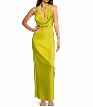 Gianni Bini Tasha Halter Cowl Neck Satin Slip Maxi Dress | Dillard's | Dillard's