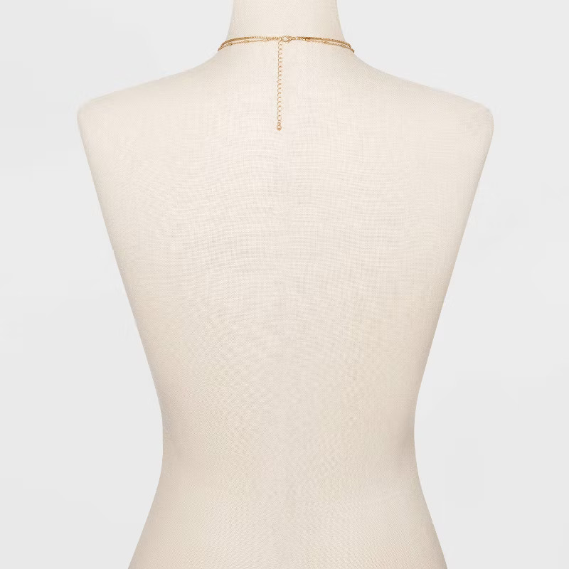 Ball & Medallion in Worn Gold Layer Necklace - Universal Thread™ Gold | Target