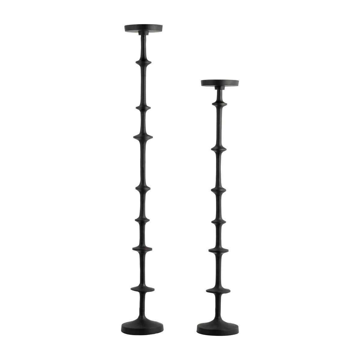 Dakota Fields Black Sleek Tabletop Candle Holder with Bold Vertical Design – Modern Decorative ... | Wayfair North America