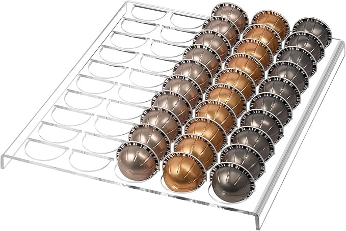 KIWOEN Coffee Pod Holder Compatible with Nespresso Vertuoline Capsules, Acrylic Vertuo Pod Storag... | Amazon (US)