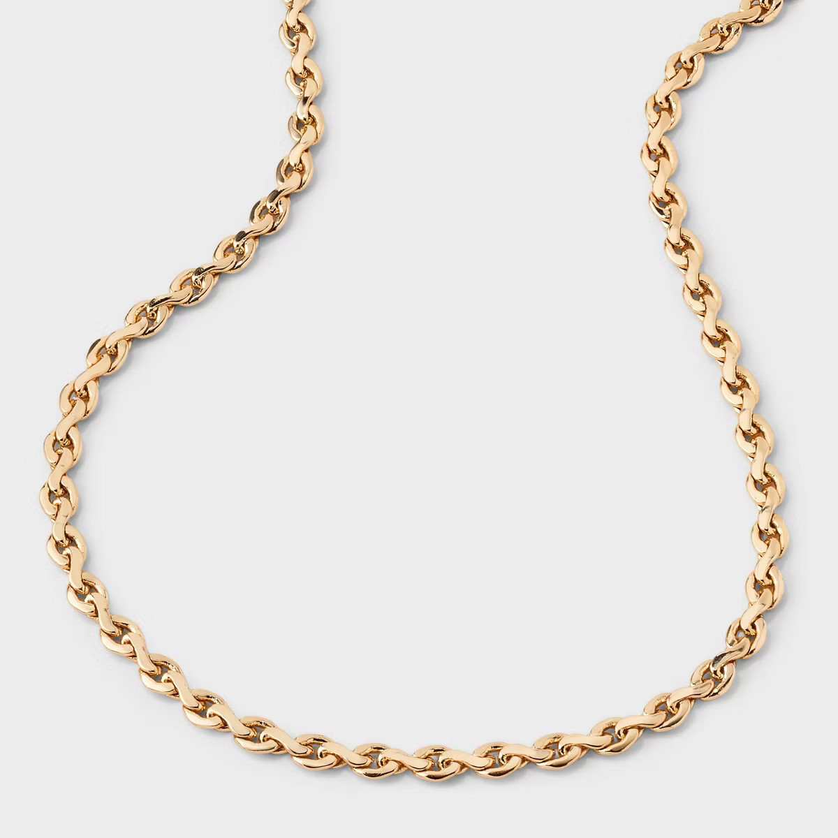 Linked Chain Necklace - A New Day™ Gold: Lobster Claw Clasp, Nickel-Free Metal, 16" Length, 3" ... | Target