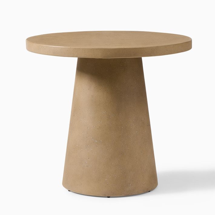 Textured Concrete Outdoor Pedestal Bistro Table (32") | West Elm (US)