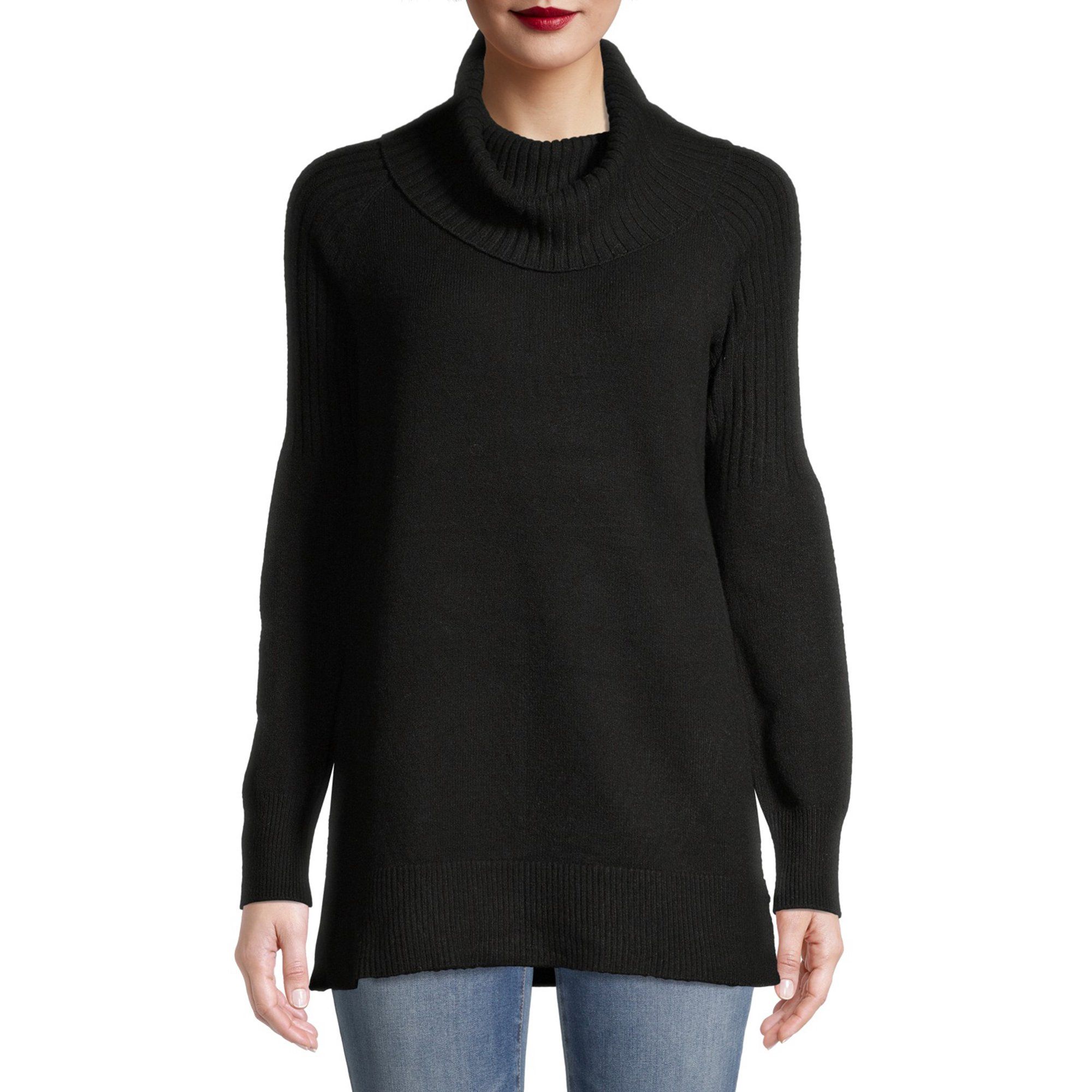 Time and Tru Women's Cowl Neck Tunic Sweater | Walmart (US)