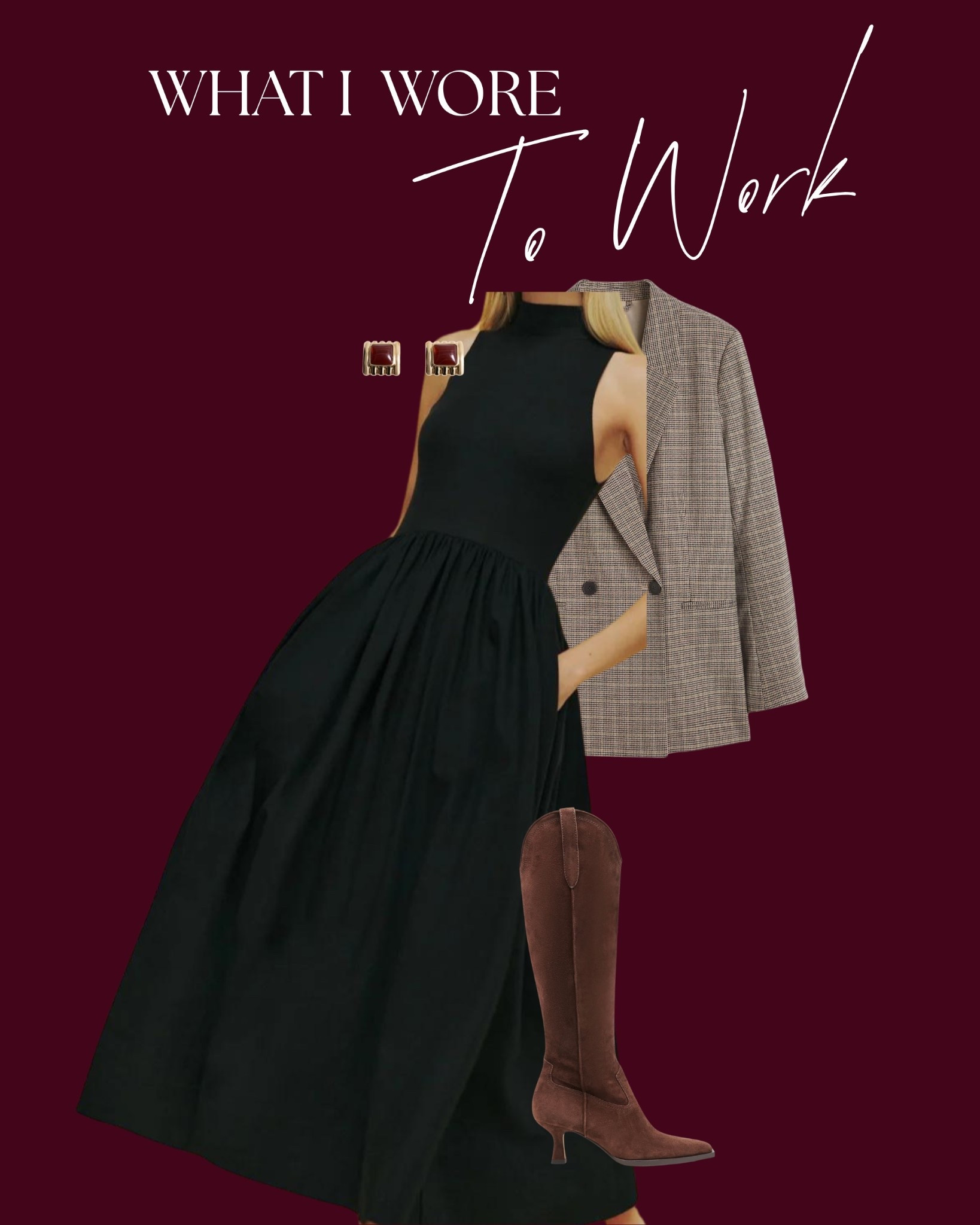 Bringing my favorite summer dress to the winter and pairing it with a plaid blazer and knee high boots for extra warmth. 

#LTKMidsize #LTKWorkwear #LTKootd