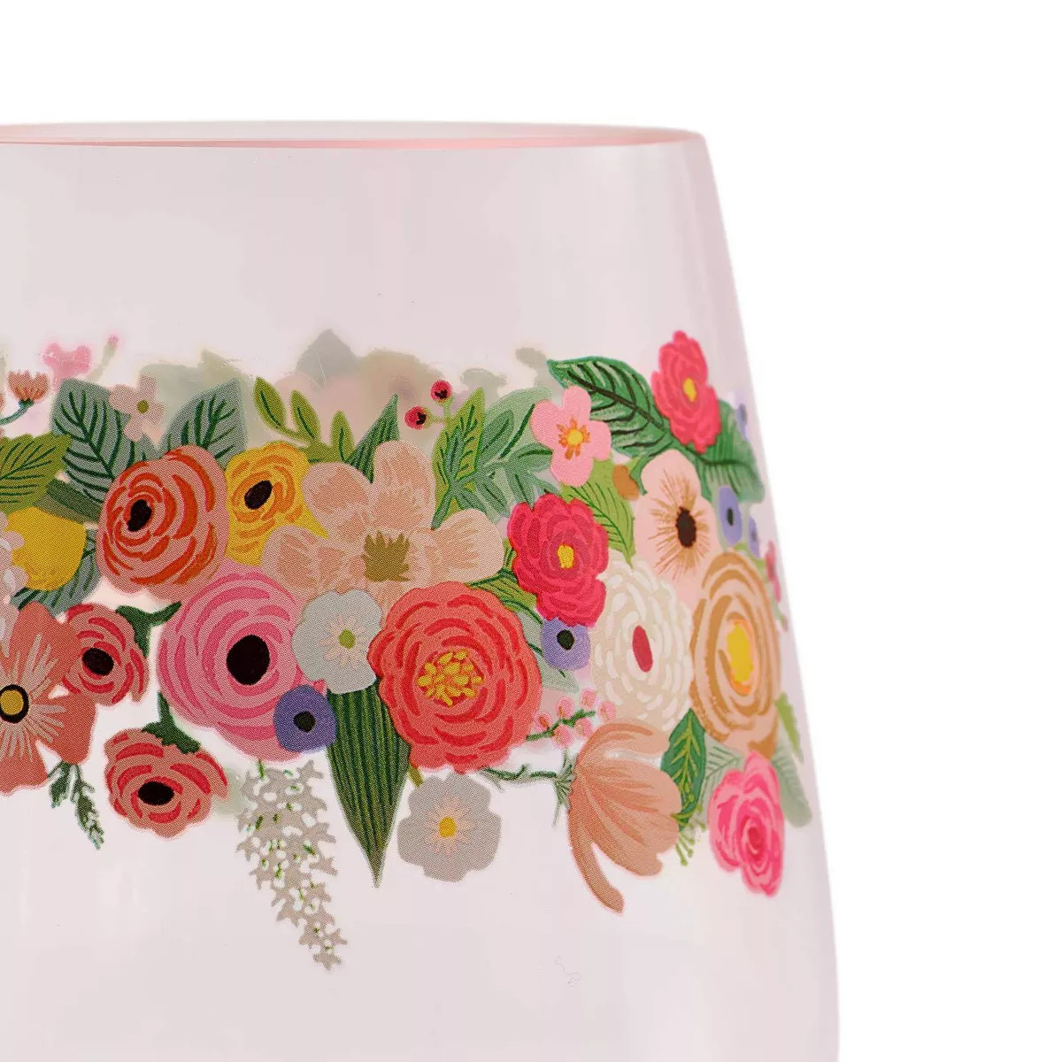 Rifle Paper Co. Garden Party 18oz Acrylic Stemless Wine Glass Set | Target