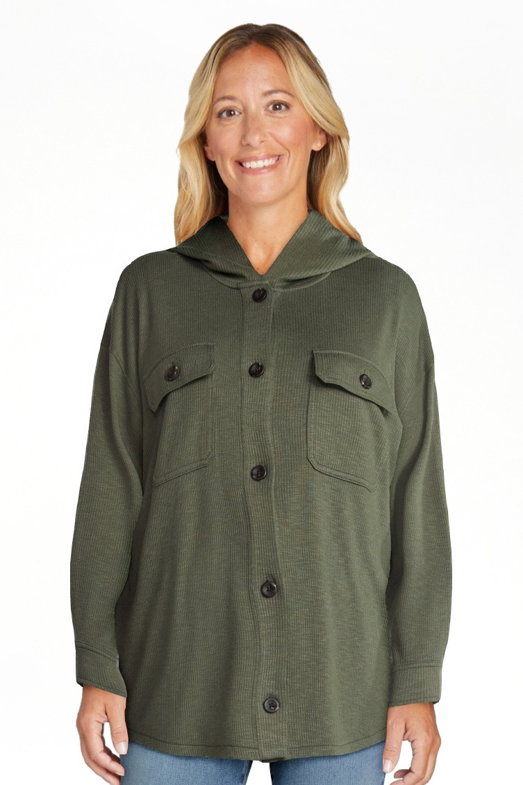 Time and Tru Women's and Women's Plus Ribbed Shirt with Hood, Sizes XS-4X - Walmart.com | Walmart (US)