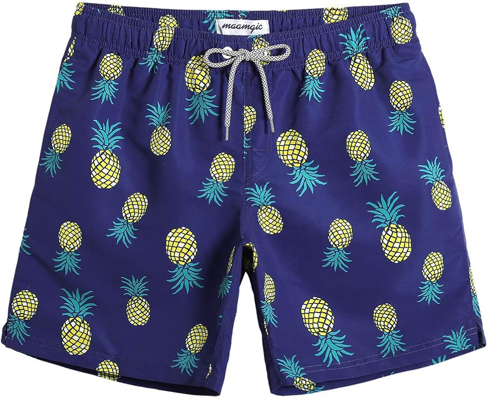 maamgic Mens Swim Trunks Quick Dry Swim Shorts with Mesh Lining Funny Swimwear Bathing Suits | Amazon (US)