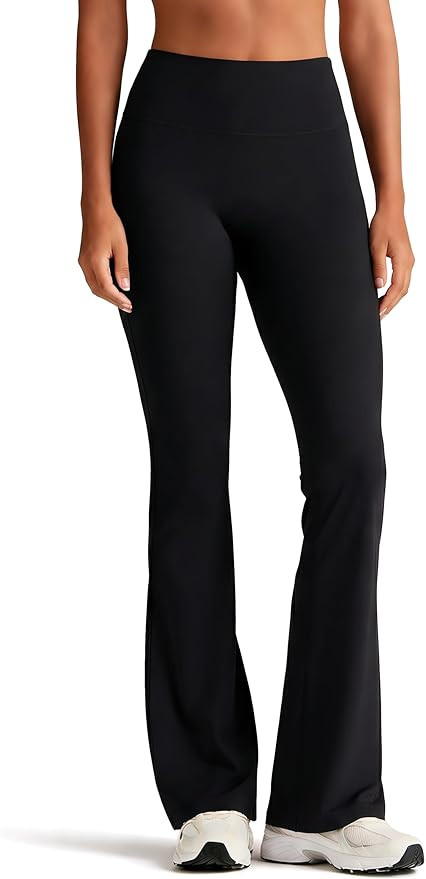 Sogetdo Women's High Waisted Flare Leggings No Front Seam Bootcut Yoga Workout Pants Tummy Contro... | Amazon (US)