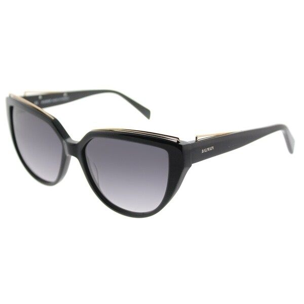 Balmain Cat-Eye BL 2107 C02 Womens Black Gold Frame Grey Gradient Lens Sunglasses | Bed Bath & Beyond