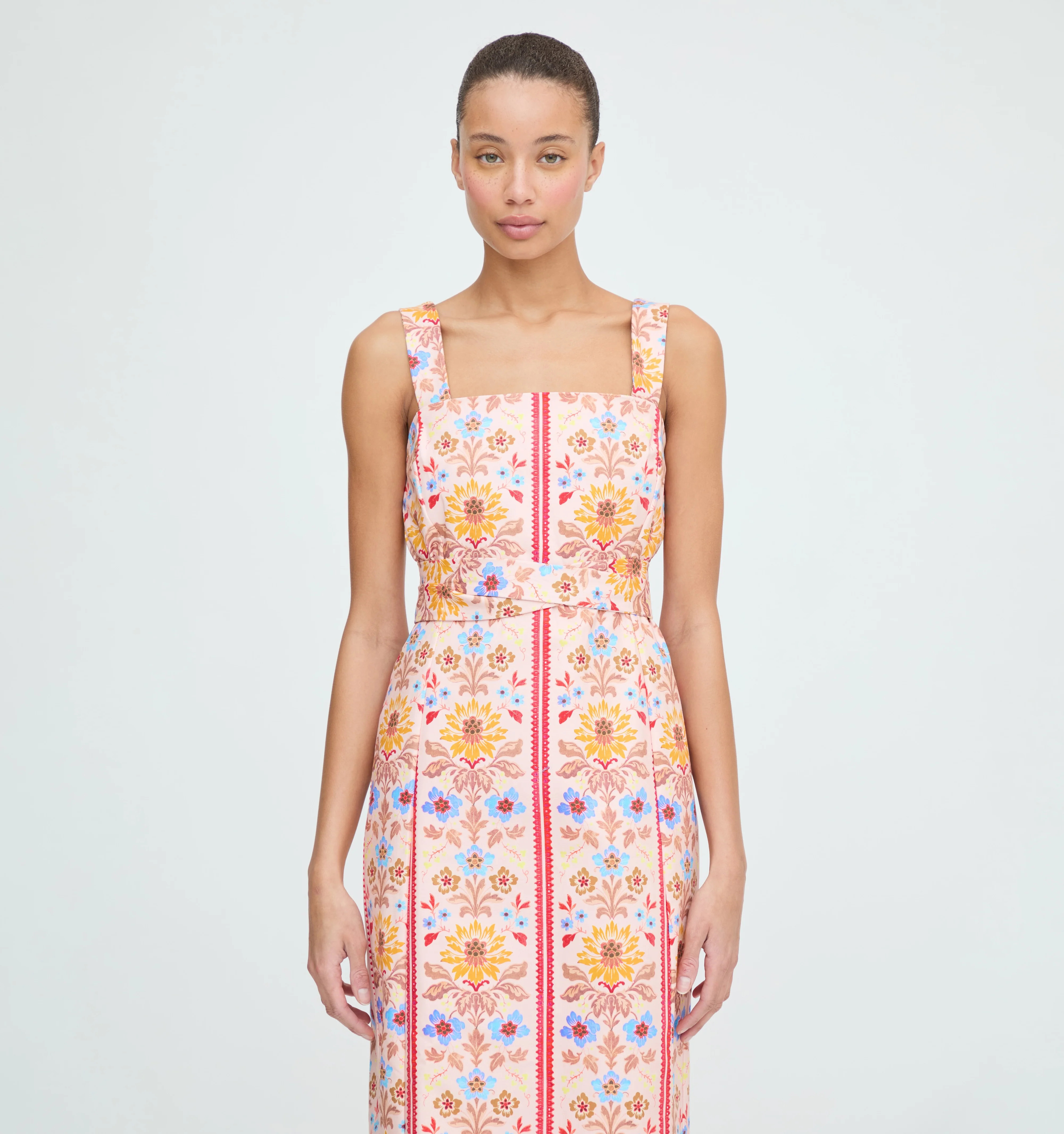 The Iris Dress - Pink Floral Block Stripe | Hill House Home US
