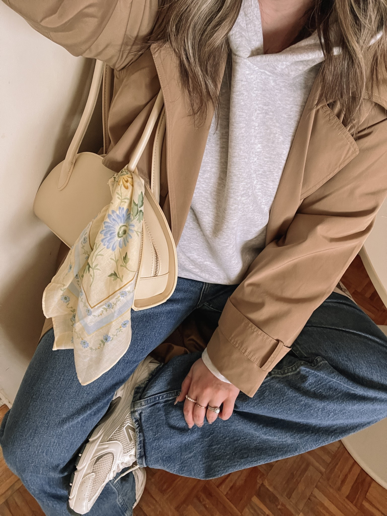 Spring outfit for a chilly day! Wearing my usual size L in the classic water resistant trench coat. Hoodie runs small, sized up to XL. Wearing 32 in the jeans, could have done 31 but I like a looser fit. New Balance sneakers are so comfy but run big, I’m a 9.5-10 and wear a 9. Butter yellow bag and scarf are Old Navy, Canadian links under similar products.


#LTKmidsize #LTKjeans #LTKsale