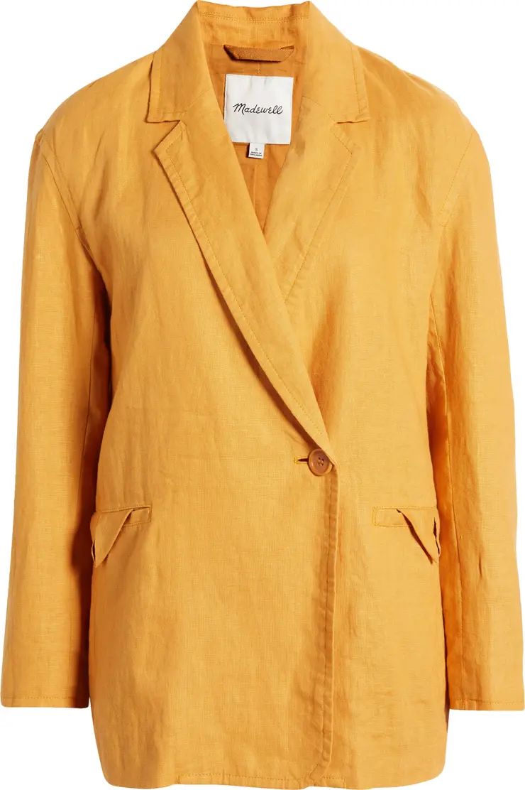 Double Breasted Crossover Linen Blazer | Nordstrom