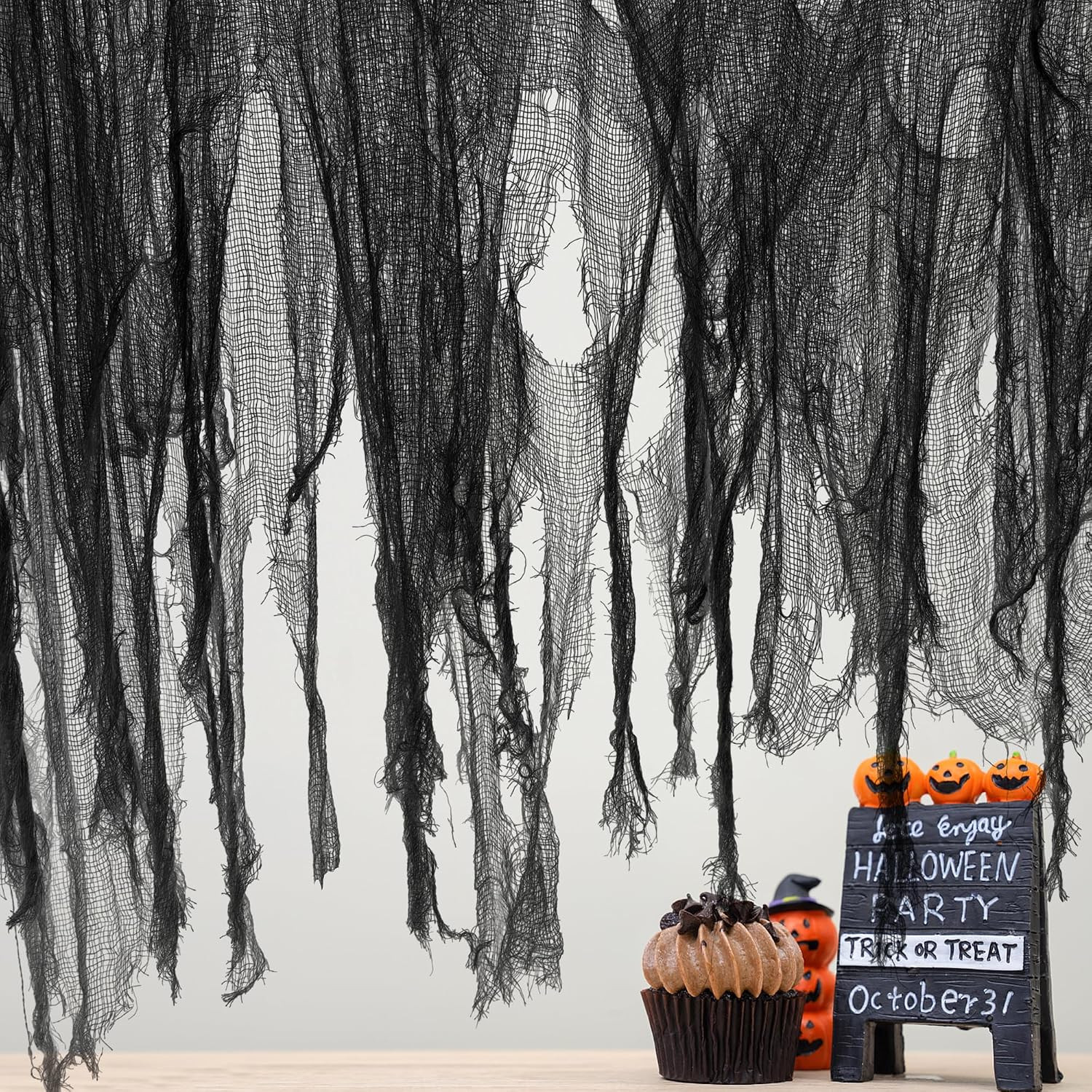500 x 59 Inch Halloween Spooky Cloth, Black Halloween Scary Creepy Cloth | Amazon (US)