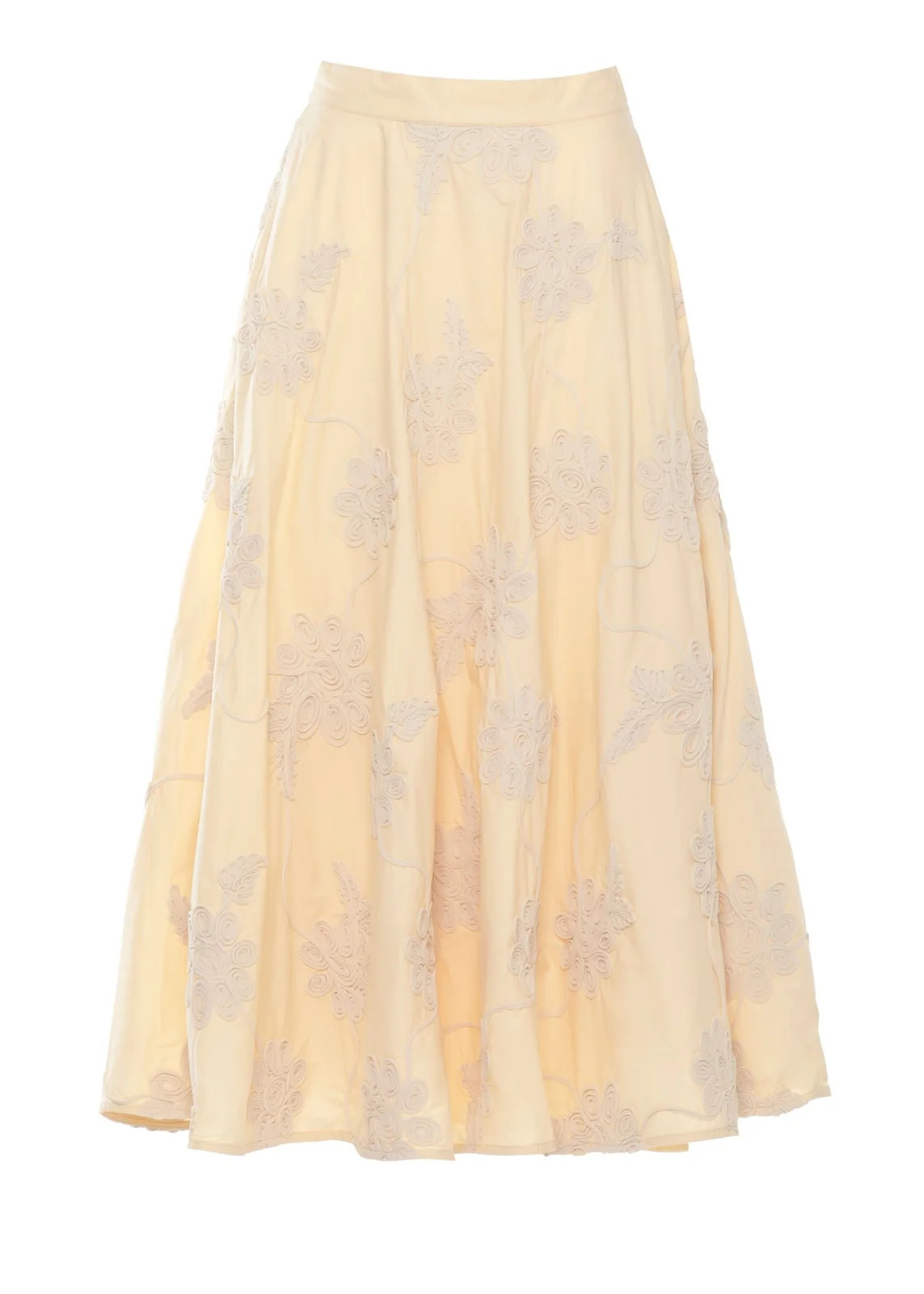 ROTATE Embossed Floral Midi Skirt | Cettire Global