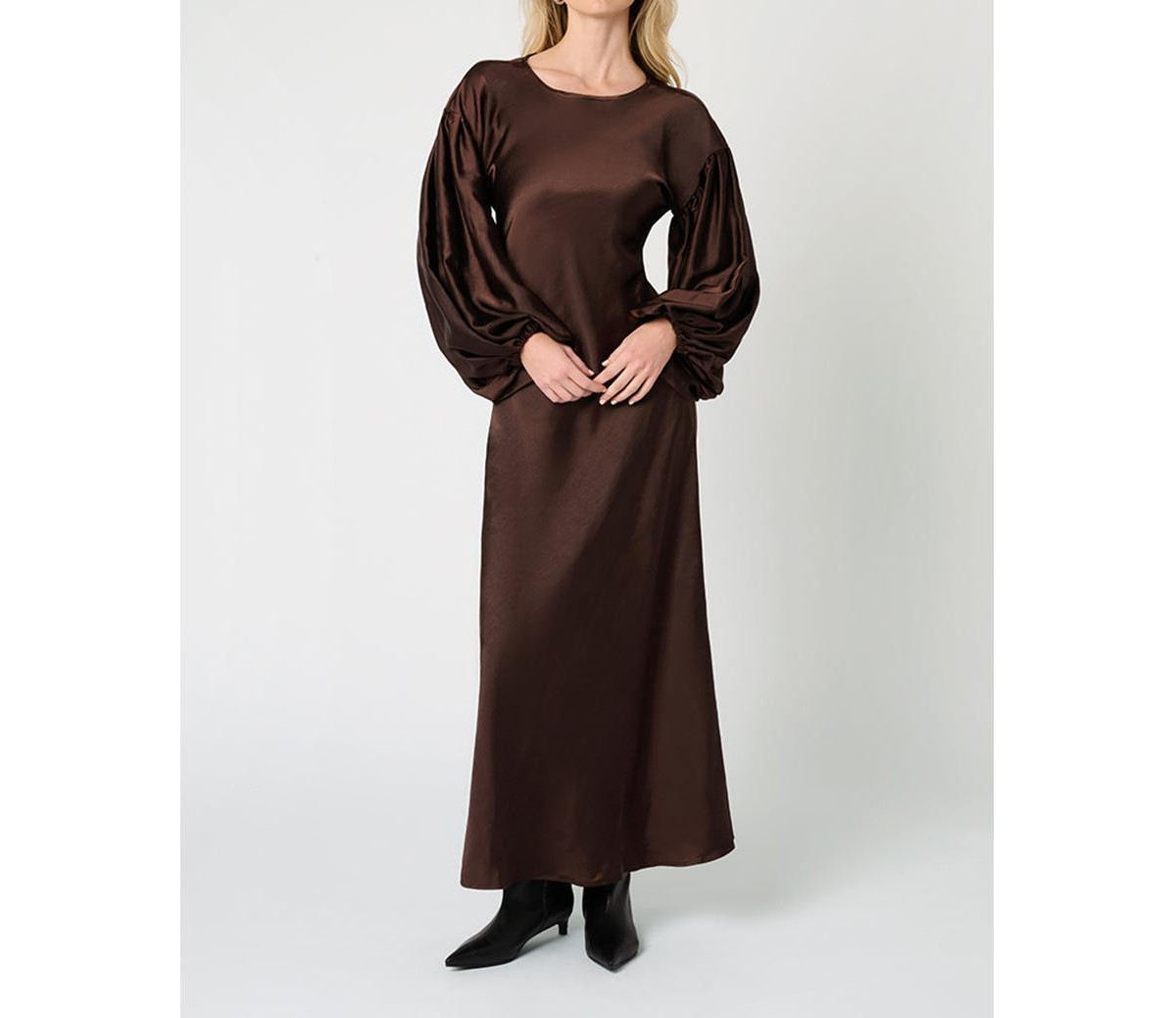 WeWoreWhat Women's Balloon Sleeve Maxi Dress - Chestnut | Macy's