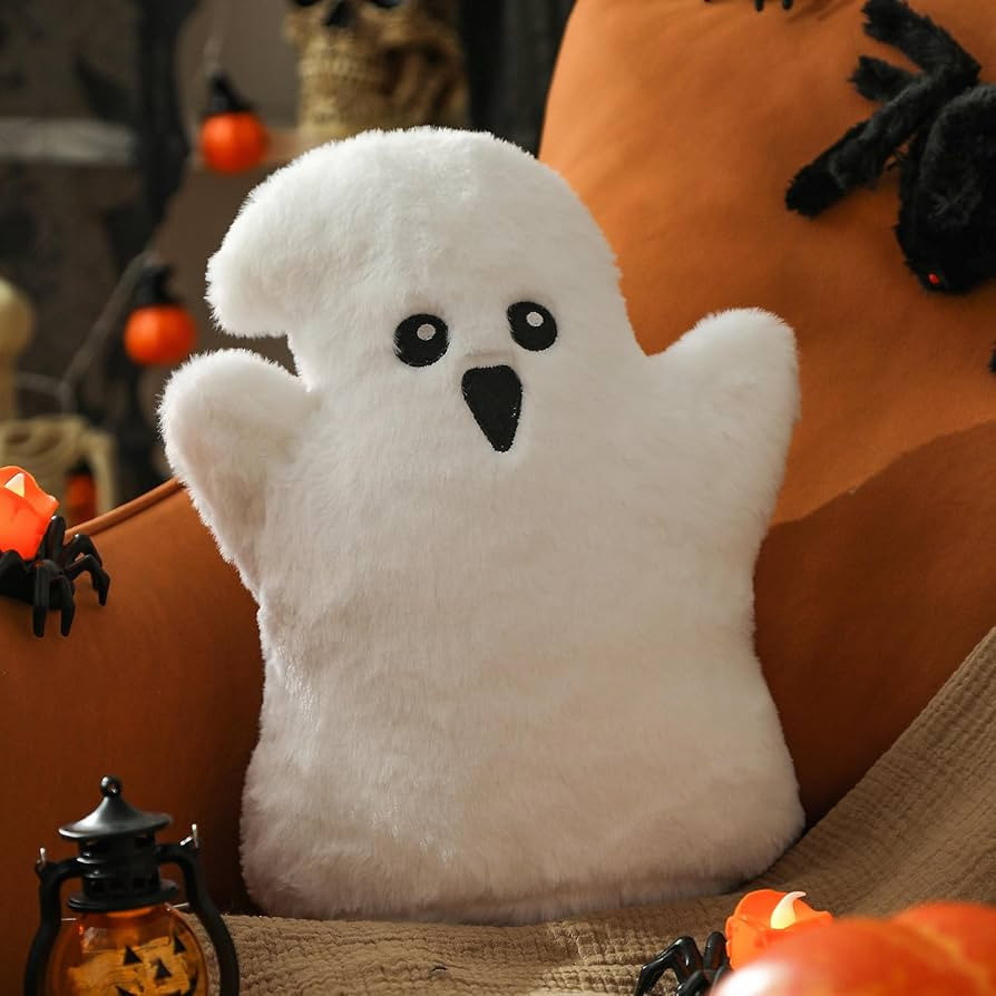 YRXRUS Ghost Pillows, Halloween Ghost Shaped Throw Pillows for Room Decor, White Boo Pillows 10x1... | Amazon (US)